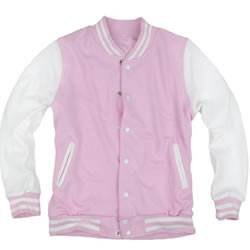 pink girls baseball varsity jacket