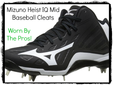 Mizuno Heist IQ Baseball Metal Cleats Black with White Trim NEW IN BOX 
