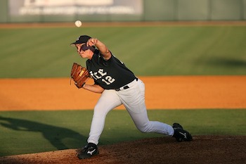 Pitcher Throwing Baseball Hard