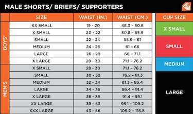 Shock Doctor Mens Sizing Chart