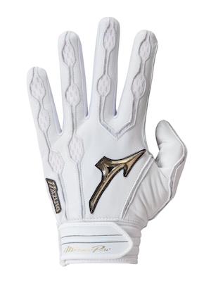 White Mizuno Pro Batting Gloves