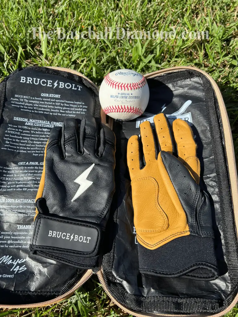 Youth Black Bruce Bolt Batting Gloves